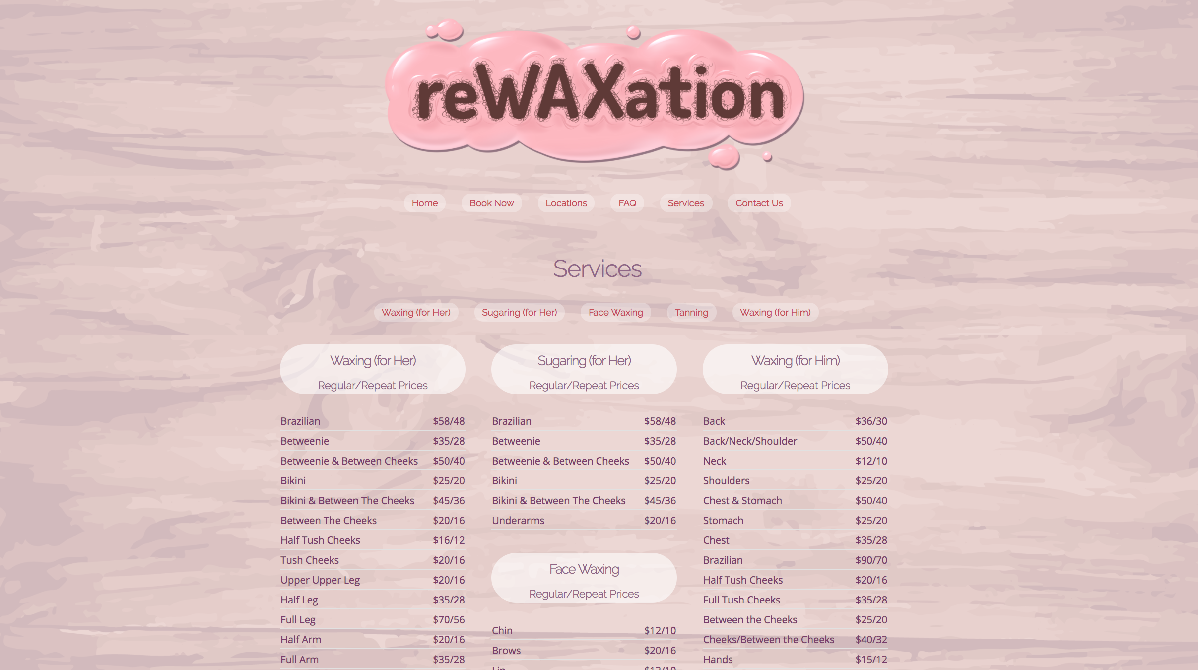 New Services Page Wireframe